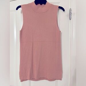Pink MockNeck Sleeveless Sweater L
